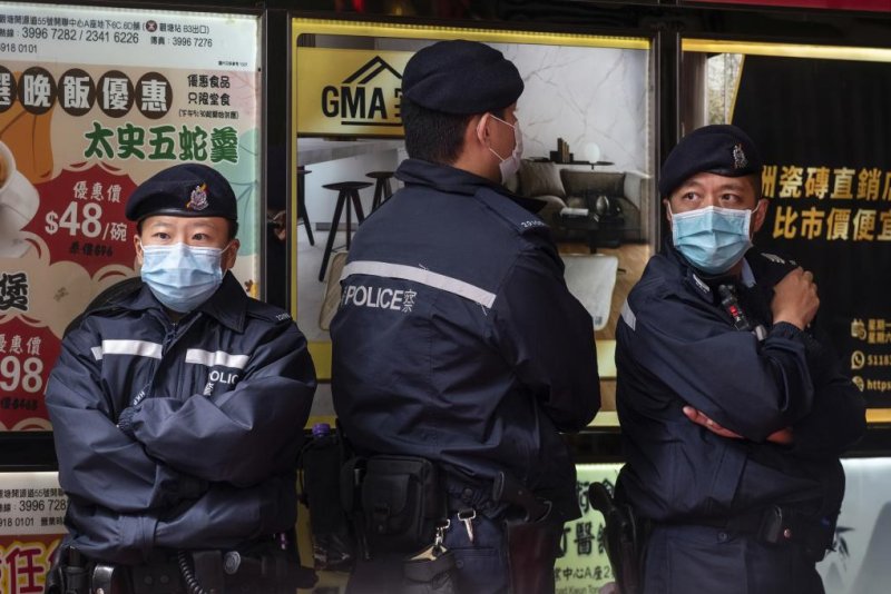Hong Kong police arrested six people on charges of sedition, which carries a sentence of two years, over allegedly creating a "nuisance" during court hearings. File Photo by Miguel Candela/EPA-EFE