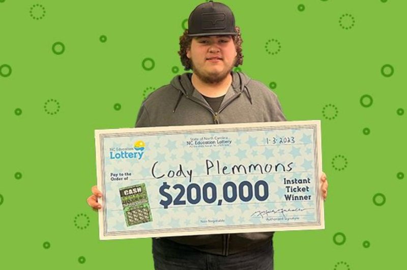 Cody Plemmons of North Carolina won a $200,000 from the third lottery ticket he has ever purchased in his life. Photo courtesy of the North Carolina Education Lottery