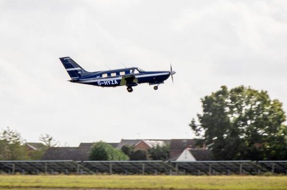 The company said it retrofitted a Piper M-class six-seat airplane with the hydrogen fuel cell. Photo courtesy of ZeroAvia