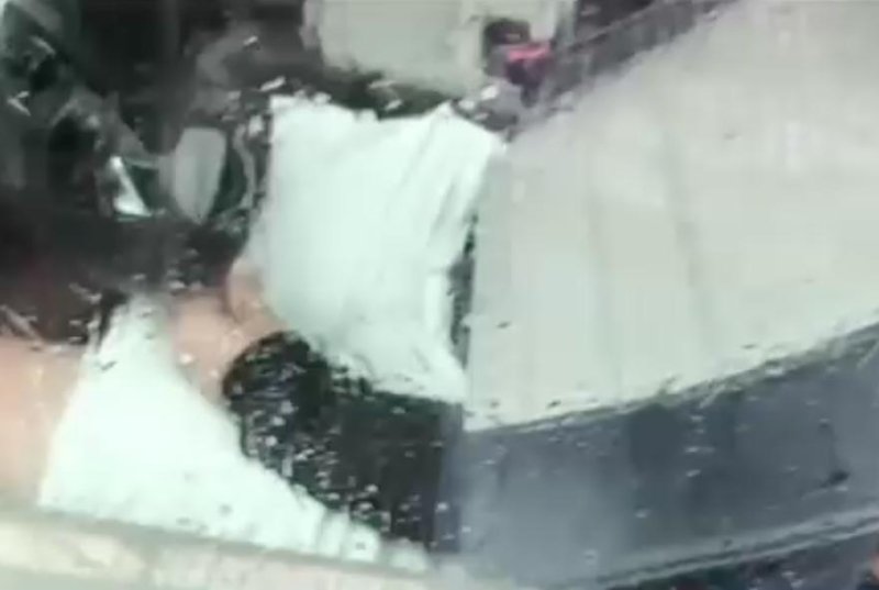 A man in a car seat costume was found to be piloting an apparently driverless van seen cruising throughout a Virginia neighborhood.  Screen capture/NBC Washington