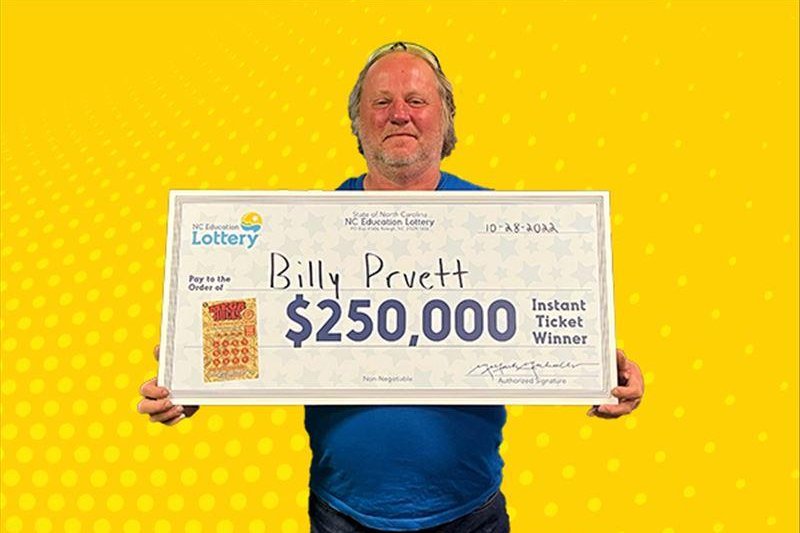 Billy Pruett of Shelby, N.C., said the scratch-off lottery ticket that earned him a $250,000 prize was only the second lottery ticket he had ever bought. Photo courtesy of the North Carolina Education Lottery