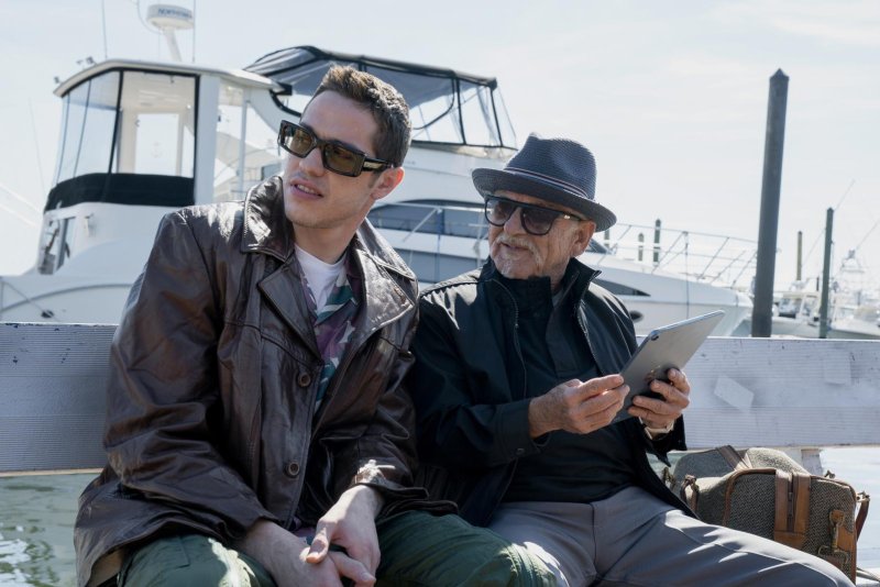 Pete Davidson (L) and Joe Pesci star in the comedy "Bupkis," premiering Thursday. Photo courtesy of NBCUniversal