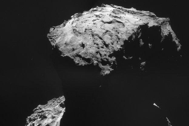 Rosetta’s Philae lander will aim for a site on the head of the comet. (ESA/Rosetta/NAVCAM)
