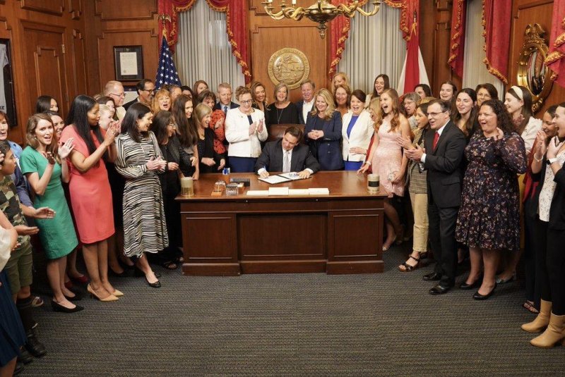 Florida Gov. Ron DeSantis signs legislation Thursday night to ban abortion after six weeks of pregnancy. Photo courtesy of Florida Gov. Ron DeSantis/Twitter