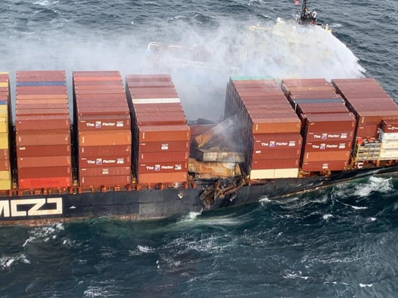 16 evacuated from burning shipping vessel off Canada's coast
