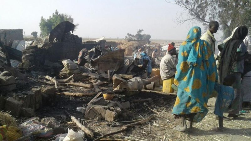 Eight Boko Haram insurgents were killed Thursday in an attack on an internal displacement camp in Rann, Nigeria. The camp was mistakenly bombed by the Nigerian air force, earlier in the week, resulting in at least 52 deaths. Photo courtesy of Medecins Sans Frontieres/European Pressphoto Agency