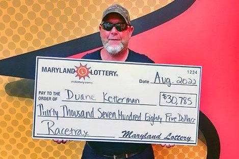 A Delaware man has had lightning strike twice after winning his second lottery jackpot in just five weeks. Photo courtesy of Maryland Lottery