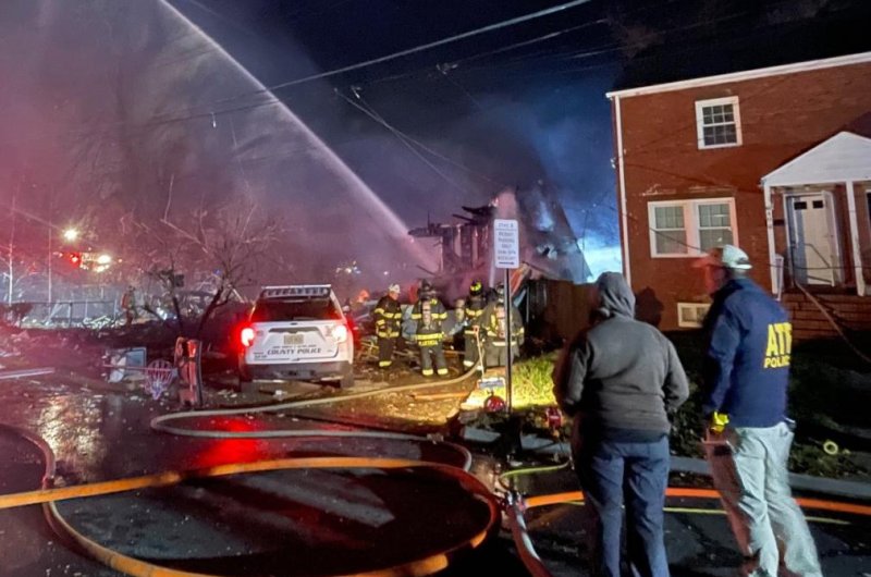 Police are investigating an Arlington, V.a, house that exploded Monday night. Photo courtesy of Bureau of Alcohol, Tobacco, Firearms and Explosives, Washington branch/X