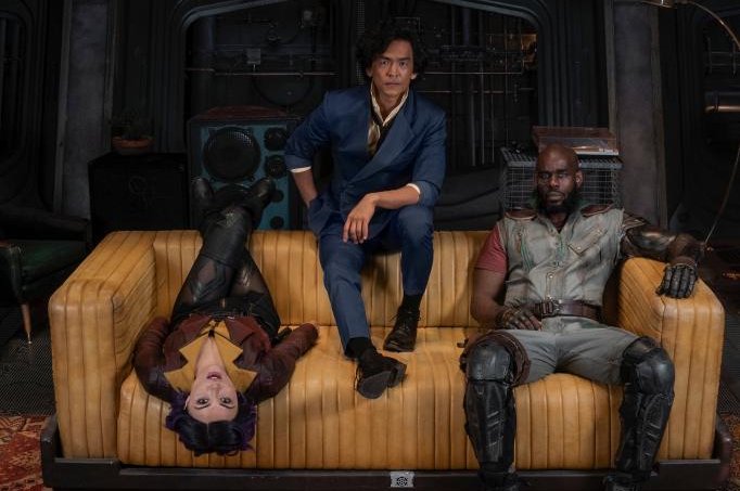 Left to right, Daniella Pineda, John Cho and Mustafa Shakir will be seen in the new series, "Cowboy Bebop." Photo courtesy of Netflix