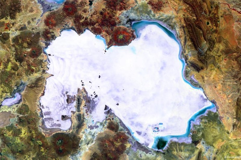 Bolivia's Salar de Uyuni is the largest salt flat on Earth. Photo by ESA/Belspo/VITO