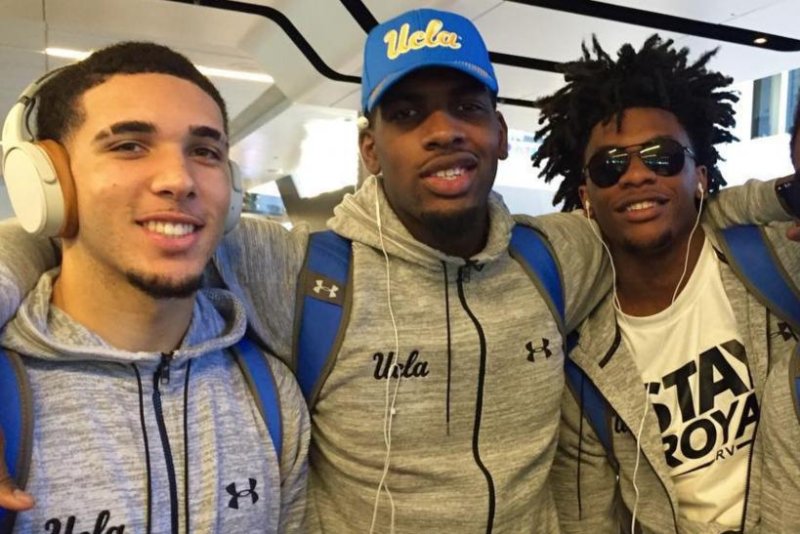 UCLA men's basketball players LiAngelo Ball, Cody Riley, Jalen Hill and Kris Wilkes. Photo courtesy of UCLA Men's Basketball/Instagram