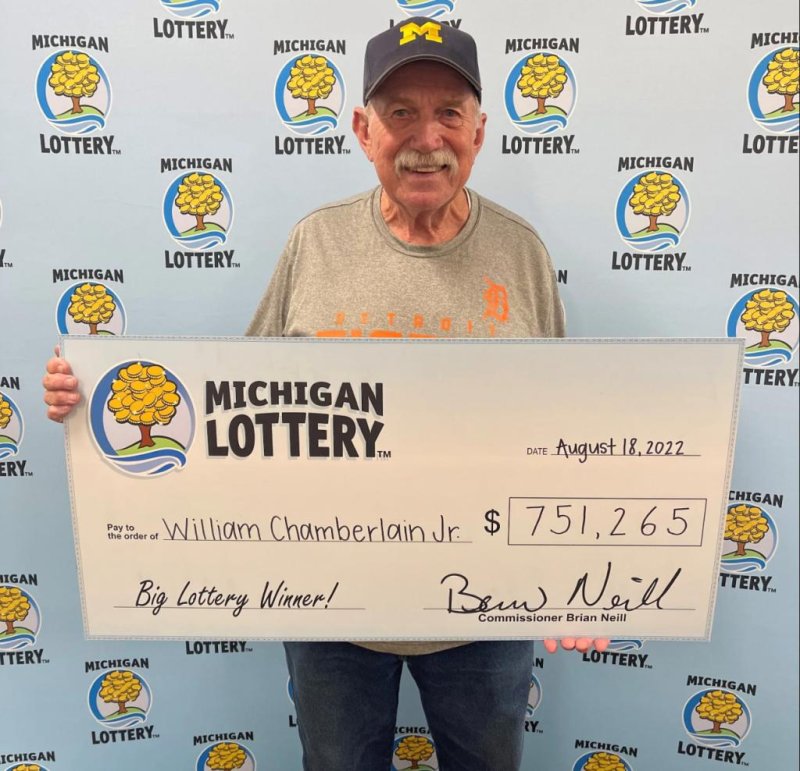 William Chamberlain of Montague, Mich., said he thought there was an error with his Michigan Lottery online account when he saw he had won $751,265 from a Fantasy 5 drawing. Photo courtesy of the Michigan Lottery