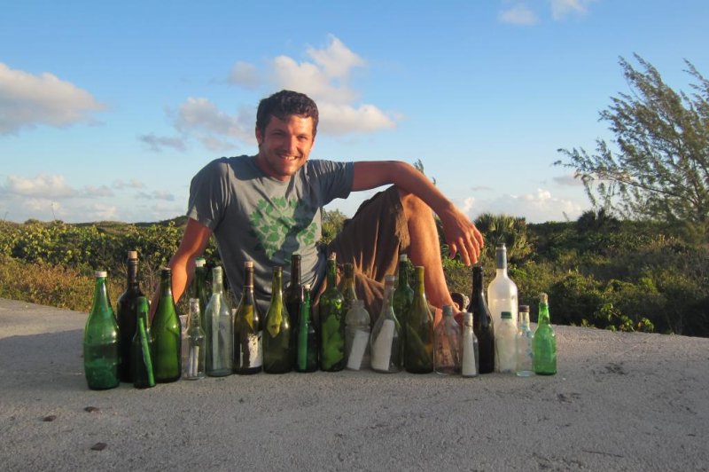 Utah man Clint Buffington has found more than 100 messages in bottles since 2007. He said most of his discoveries were found on Caribbean islands. Photo courtesy of Clint Buffington
