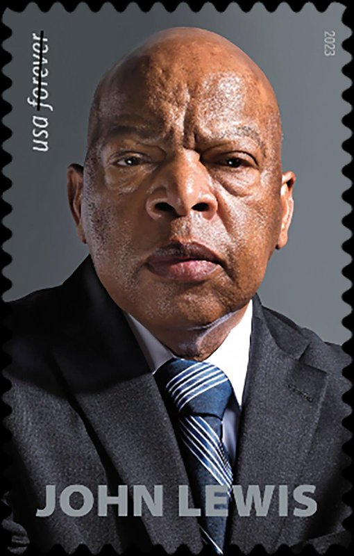 John Lewis, the late civil rights iconic and longtime House representative for Georgia, is to be featured on a U.S. stamp next year. Image courtesy of USPS/Release