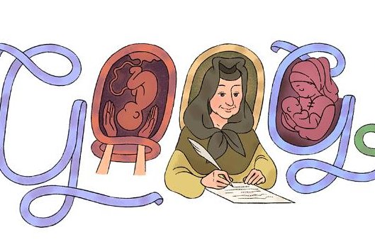 Tuesday's Google Doodle recognized 17th century midwife Justine Siegemund. Photo courtesy of Google