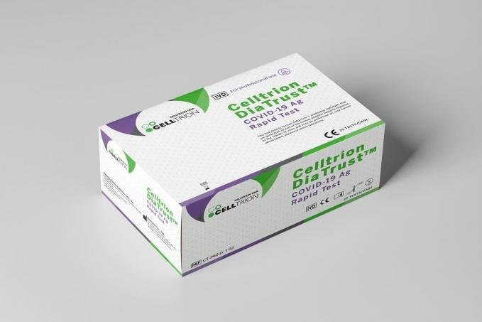 The DiaTrust rapid COVID-19 test kit is manufactured by South Korean biopharmaceutical company Celltrion. The firm has signed a contract to supply the test kits to the U.S. military. Photo courtesy of Celltrion