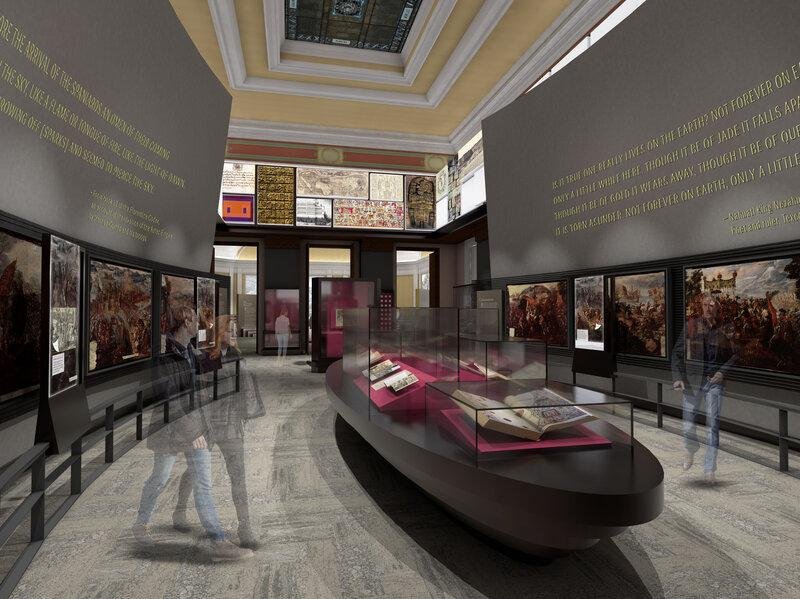 An artists rendition shows a planned exhibit at the Library of Congress. The Kislak Family Foundation has donated $10 million to help facilitate new exhibits. Photo Courtesy of Library of Congress.