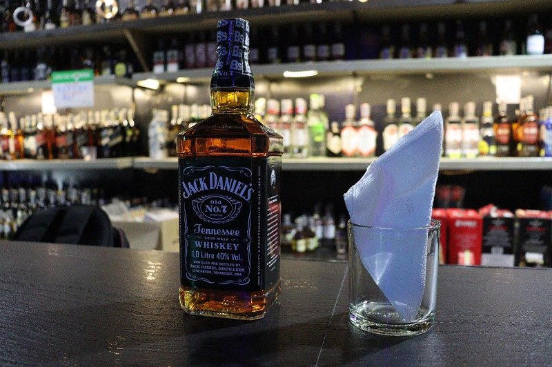 The Supreme Court will hear oral arguments Wednesday in a case between Jack Daniels and a dog toy company that sells a toy that parodies its iconic whiskey bottle. Image courtesy of Wikimedia Commons