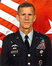 Lt. Gen. Stanley McChrystal, the nominee for the top military post in Afghanistan, testified before lawmakers on Capitol Hill answering questions Tuesday on his military strategy, his role in alleged detainee abuses in Iraq and the fratricide of U.S. Army Ranger Pat Tillman (USJFCOM File Photo)