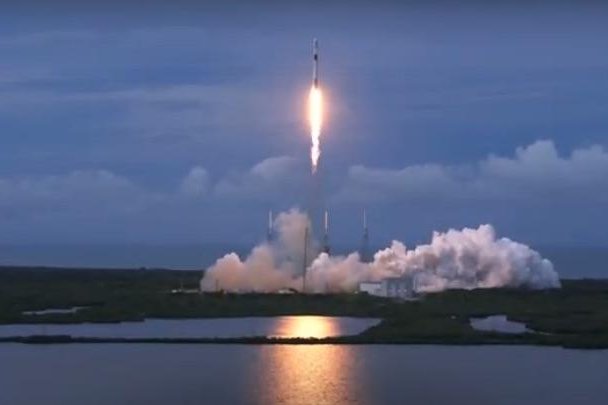 A SpaceX Falcon 9 rocket lifts off Tuesday evening from Cape Canaveral Air Force Station in Florida, carrying the AMOS 17 satellite for Israeli company Spacecom. Photo courtesy of SpaceX