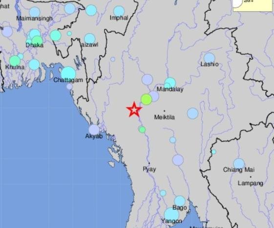 6.8-magnitude earthquake in central Myanmar, kills at least 3