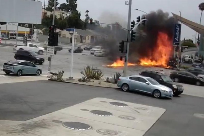 A nurse accused in a fiery crash that killed six people Thursday in the Windsor Hills neighborhood in Los Angeles has been charged with murder and gross vehicular manslaughter. Photo courtesy of Downtown LA Scanner.