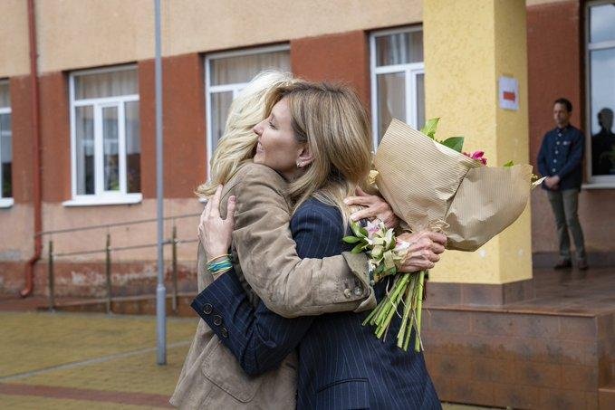 First lady Jill Biden on Sunday made an unannounced trip to Ukraine where she met with first lady Olena Zelenska, the wife of President Volodymyr Zelensky, at a school near the border with Slovakia. Photo courtesy Jill Biden/<a href="https://twitter.com/FLOTUS/status/1523314688288694272">Twitter</a>