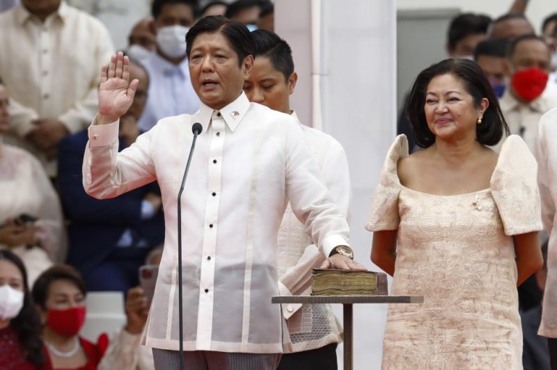 Ferdinand "Bongbong" Marcos Jr. was sworn in as president of the Philippines on Thursday, completing a return to power for one of the world's most infamous family dynasties. Photo by Rolex Dela Pena/EPA-EFE