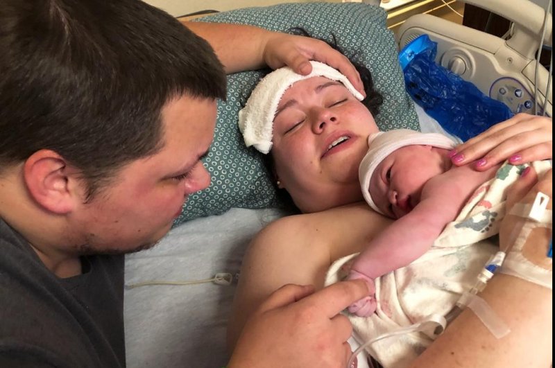 The Alamance Regional Medical Center in North Carolina said baby Judah Grace Spear was born at 2:22 a.m. on 2/2/22 in delivery room 2. Photo courtesy of&nbsp;Alamance Regional Medical Center/Facebook