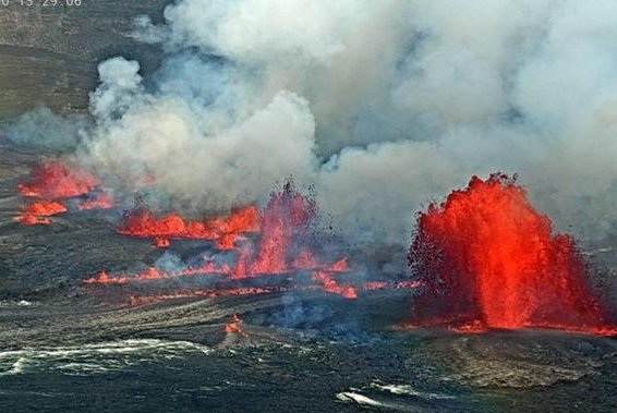 Hawaii's Kilauea volcano erupted for the third time in 2023 but did not immediately pose a threat to downslope communities. Photo courtesy of the Hawaii Volcanoes National Park Service