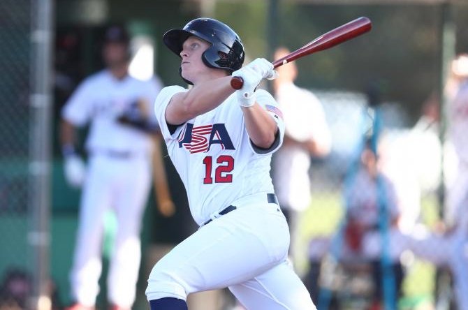 Andrew Vaughn is one of the top prospects in baseball, but does not know if he will be part of Team USA if it qualifies for the 2020 Summer Games. Photo courtesy of USA Baseball