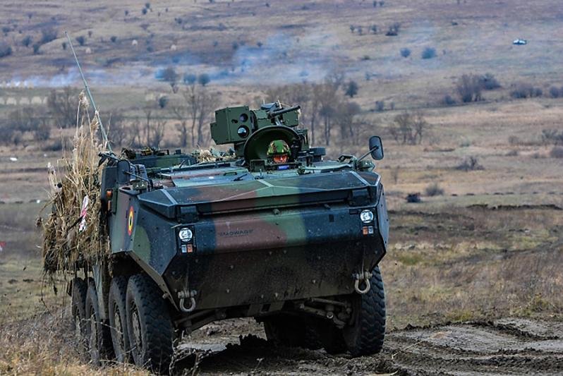 The 8x8 Piranha III armored vehicle ordered by the Romanian army. Romanian army photo