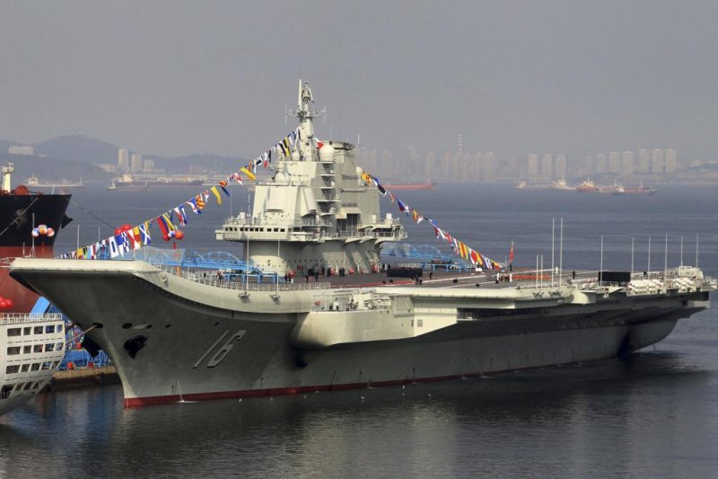 China has yet to disclose how the Liaoning aircraft carrier will be used. Photo by Simon Yang/Wikimedia Commons
