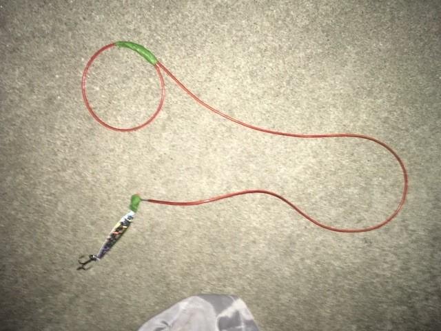 Authorities in California said a man used this homemade device composed of a fishing hook and some cord to retrieve drugs from a police drop box. Photo courtesy of the Santa Barbara County Sheriff's Office