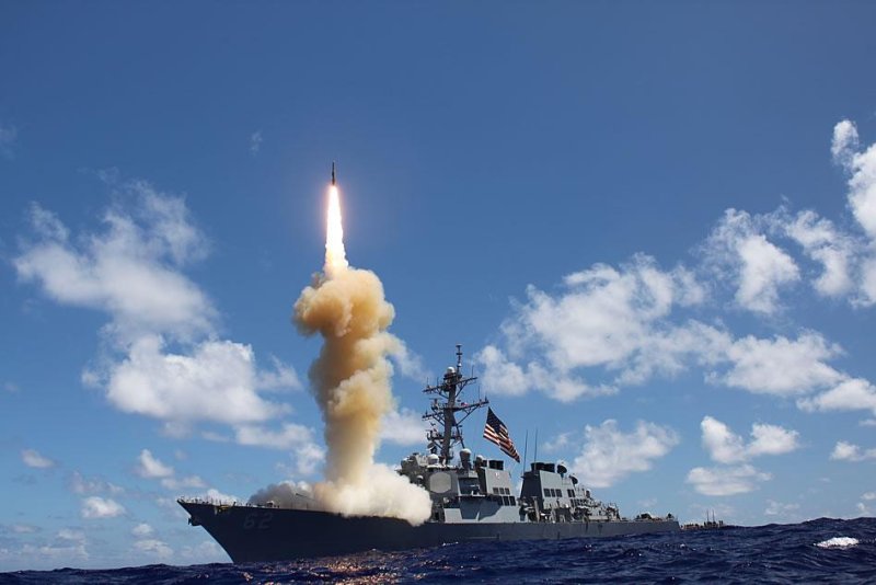 A U.S. Navy launch of a Standard Missile 3 during testing in 2012. U.S. Navy photo