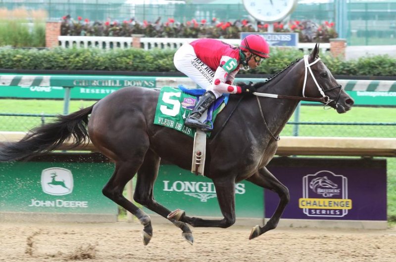 Midnight Bisou wins Saturday's Fleur de Lis at Churchill Downs, earning a third try in the Breeders' Cup Distaff. Photo courtesy of Churchill Downs