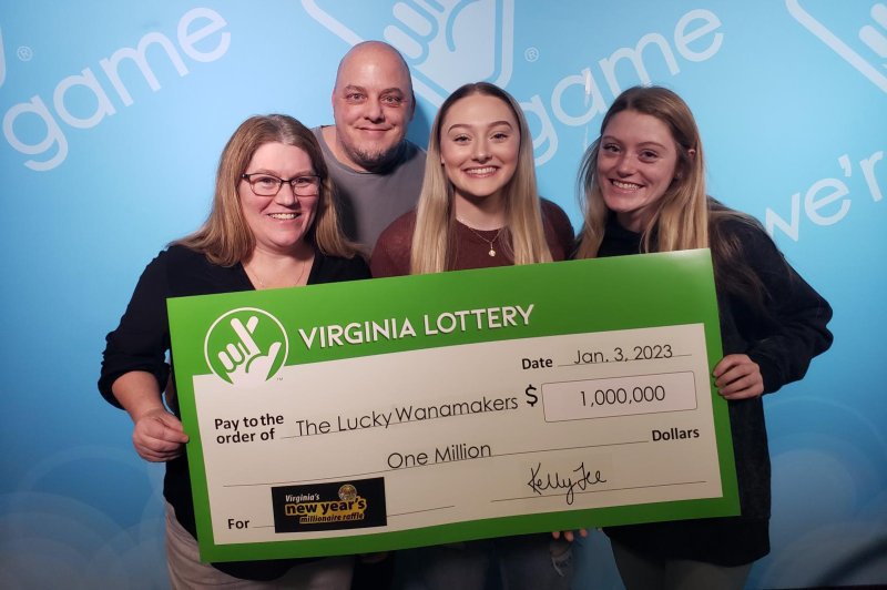The Wanamaker family of Chesterfield County, Va., is splitting a $1 million prize from a Virginia Lottery New Year's Millionaire Raffle ticket purchased as a stocking stuffer. Photo courtesy of the Virginia Lottery
