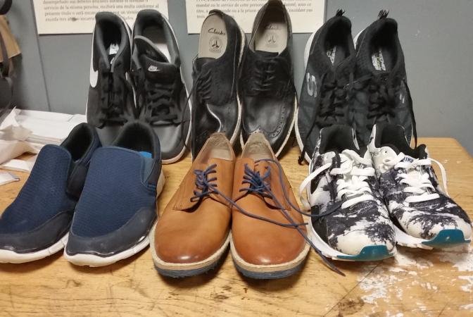 Customs agents at John F. Kennedy International Airport stopped a man from Guyana who was found to be transporting six pairs of shoes containing 4 pounds of cocaine. Photo courtesy of U.S. Customs and Border Protection