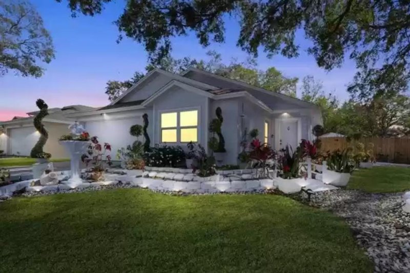 The house made famous by 1990 movie "Edward Scissorhands" is for sale in Lutz, Fla., with an asking price of $699,900. Photo courtesy of Realtor.com