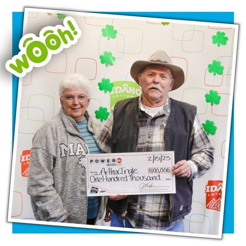 Arthur Ingle won a $100,000 Powerball prize 10 years after he collected a $10,000 prize. Photo courtesy of the Idaho Lottery