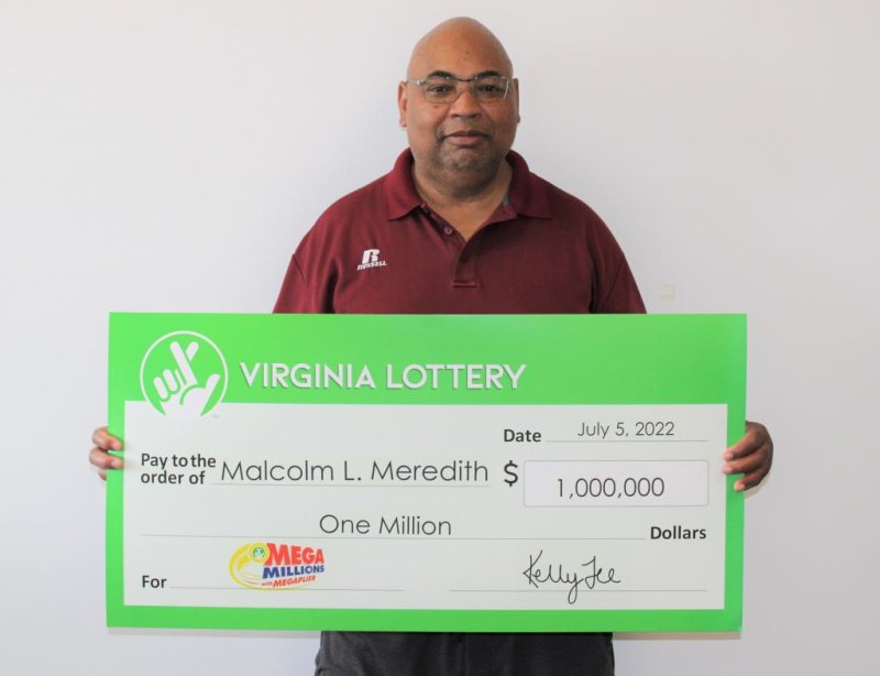 Malcolm Meredith said he was initially told his Mega Millions ticket for the May 20 drawing was not a winner, and he didn't discover until weeks later that the ticket was worth $1 million. Photo courtesy of the Virginia Lottery