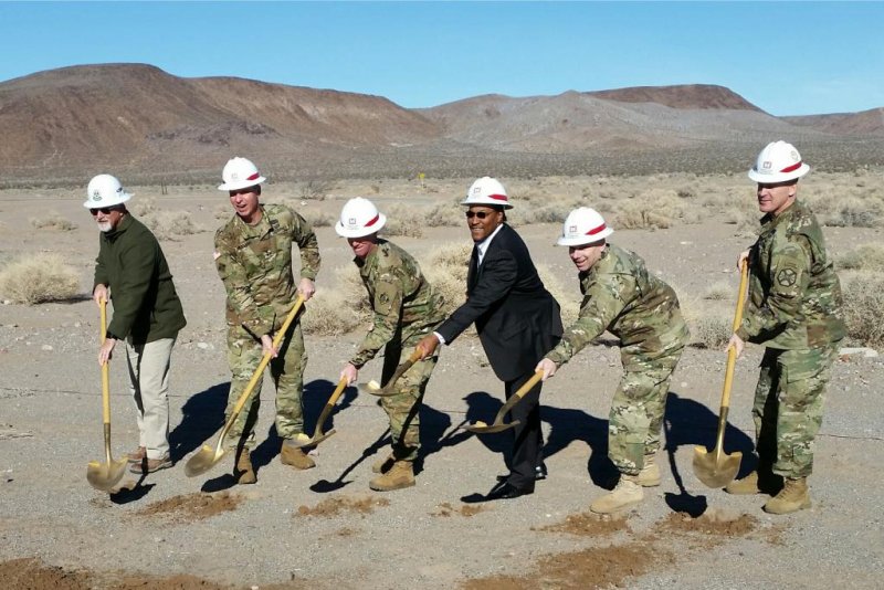 The U.S. Army Corps of Engineers breaks ground for the construction of the MQ-1C Gray Eagle Unmanned Aircraft System facility. Photo courtesy of the U.S. Army Corps of Engineers