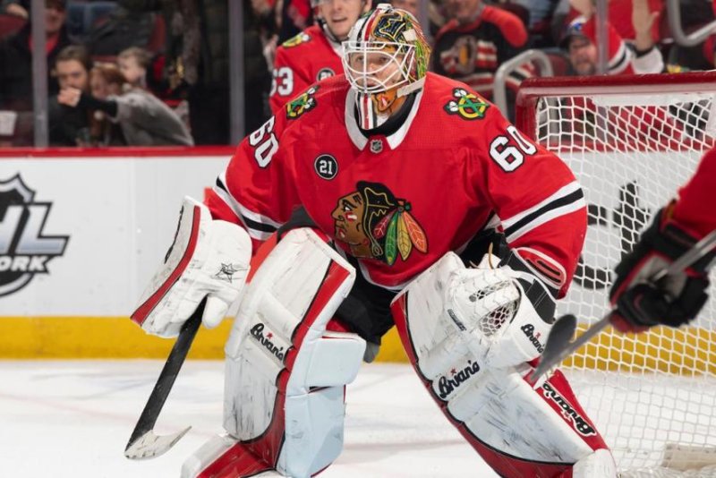 Chicago Blackhawks goalie Collin Delia reached a contract extension with the team Monday. Photo courtesy of Chicago Blackhawks/Official Website