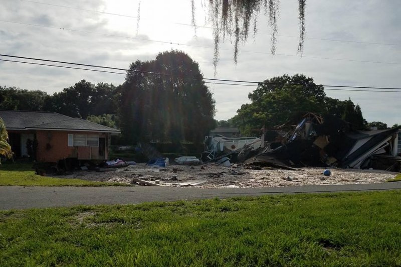 A sinkhole in Land O' Lakes, Fla., destroyed one home and damaged about 60 percent of a second one. Photo courtesy Pasco County Fire Rescue