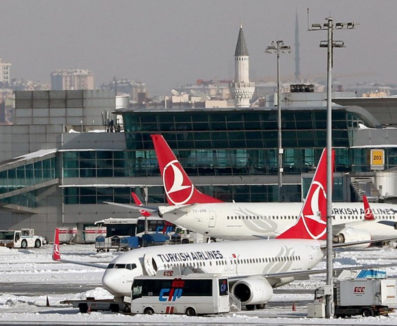 A Turkish Airlines cargo plane, operated by ACT Airlines, crashed in a village in Kyrgyzstan Monday morning on its way from Hong Kong to Istanbul, killing at least 32 and destroying more than a dozen homes. Pictured, Turkish Airlines aircraft on January 8, 2017 at Ataturk International Airport in Istanbul. Photo by Sedat Suna/European Pressphoto Agency