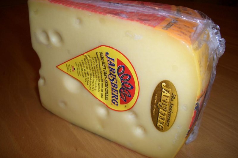 Research from Norway suggests a small daily portion of Jarlsberg, a type of Norwegian cheese, may help prevent bone thinning without increasing harmful cholesterol. Photo by Howcheng/Wikimedia Commons
