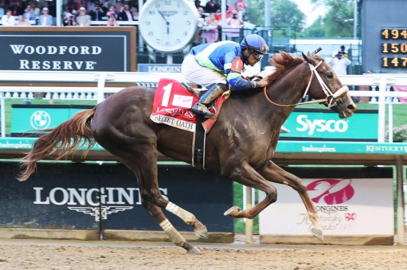 Secret Oath, shown winning the Kentucky Oaks, squares off with Oaks runner-up Nest again in Saturday's Grade I Alabama at Saratoga. Photo courtesy of Churchill Downs