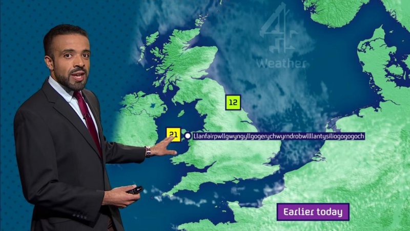 Weatherman nails 58-letter name of Welsh town in single try