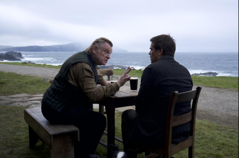 Colm (Brendan Gleeson, L) breaks the news to Padraic (Colin Farrell) that their friendship is over. Photo courtesy of 20th Century Studios