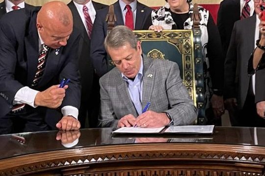 Nebraska Gov. Jim Pillen signed a new law Monday, banning abortion after 12 weeks of pregnancy and restricting gender-affirming medical care for anyone under the age of 19. Photo courtesy of Nebraska governor's office